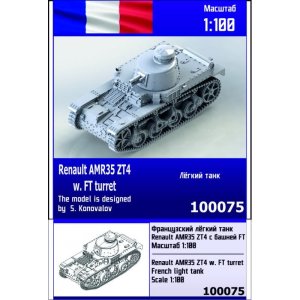 ZEBRANO Z100-075 - 1:100 Renault AMR35 ZT4 w. FT turret