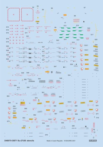 Go to product EDUARD D48075 - 1:48 Su-27UB stencils