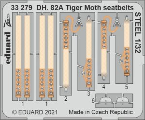 EDUARD 33279 - 1:32 DH. 82A Tiger Moth seatbelts - Steel