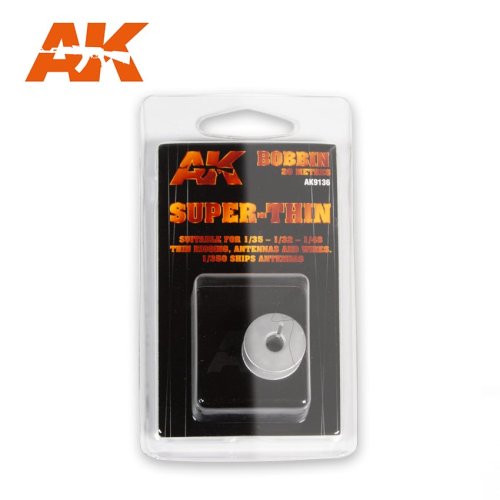 Go to product AK INTERACTIVE 9136 - Elastic Rigging Bobbin Super-Thin 0,045mm x 20m