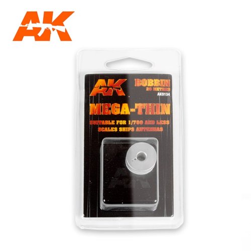 Go to product AK INTERACTIVE 9134 - Elastic Rigging Bobbin Mega-Thin 0,02mm x 20m