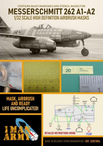 Go to product 1 MAN ARMY 32DET004 - 1:32 Messerschmitt 262 A1-A2