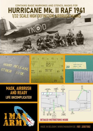 Go to product 1 MAN ARMY 32DET002 - 1:32 Hurricane Mk. II RAF 1941