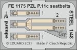 EDUARD FE1175 - 1:48 PZL P.11c seatbelts - Steel
