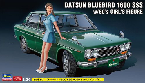 Go to product HASEGAWA SP477 52277 - 1:24 Datsun Bluebird 1600 SSS w/60's Girl's Figure