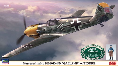 Go to product HASEGAWA 07500 - 1:48 Messerschmitt Bf109E-4/N Galland w/Figure