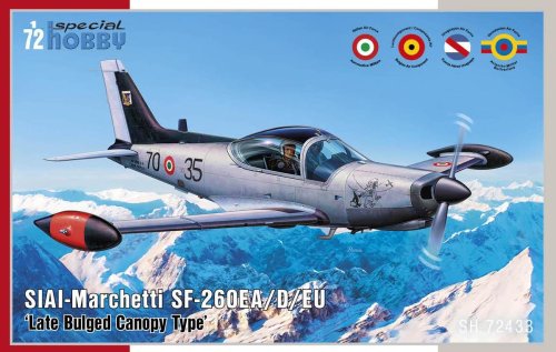 Go to product SPECIAL HOBBY 72433 - 1:72 SIAI-Marchetti SF-260EA/D/EU Late Bulged Canopy Type