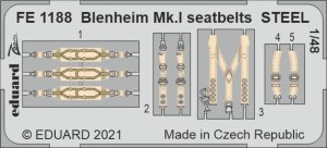 EDUARD FE1188 - 1:48 Blenheim Mk.I seatbelts - Steel