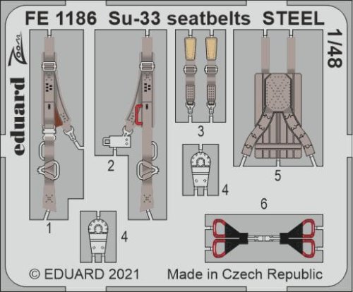 Go to product EDUARD FE1186 - 1:48 Su-33 seatbelts - Steel
