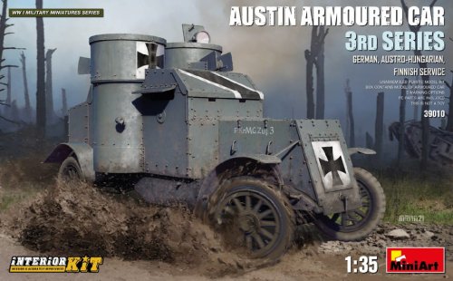 Go to product MINIART 39010 - 1:35 Austin Armoured Car 3rd Series - German, Austro-Hungarian, Finnish Service w/ interior kit