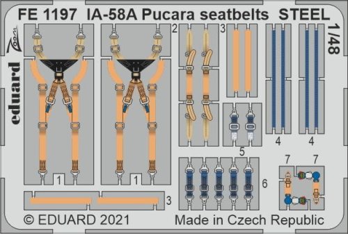 Go to product EDUARD FE1197 - 1:48 IA-58A Pucara seatbelts - Steel