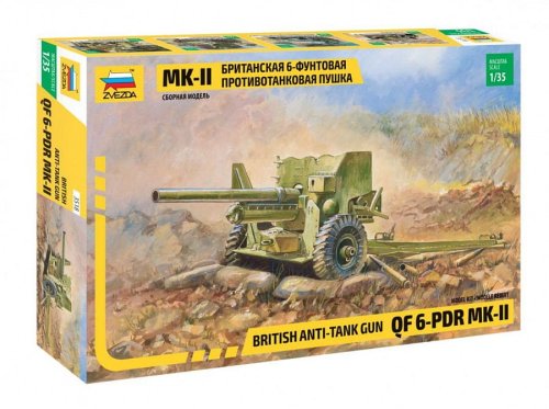 Go to product ZVEZDA 3518 - 1:35 British Anti-Tank Gun QF 6-Pdr  Mk.II
