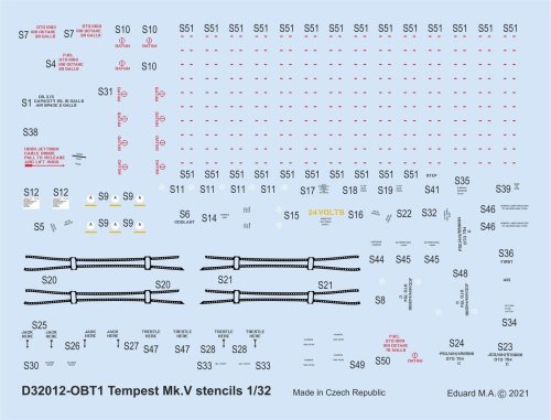 Go to product EDUARD D32012 - 1:32 Tempest Mk.V stencils