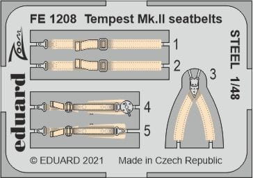 Go to product EDUARD FE1208 - 1:48 Tempest Mk.II seatbelts - Steel