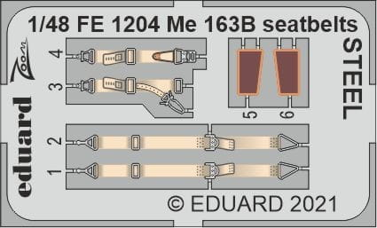 Go to product EDUARD FE1204 - 1:48 Me 163B seatbelts - Steel