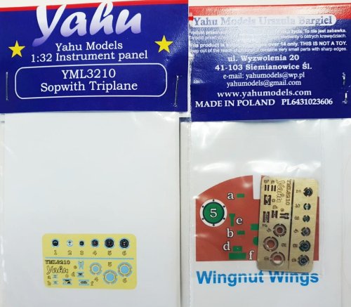Go to product YAHU YML3210 - 1:32 Sopwith Triplane - Instrument Panel