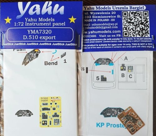 Go to product YAHU YMA7320 - 1:72 Dewoitine D.510 export - Instrument Panel