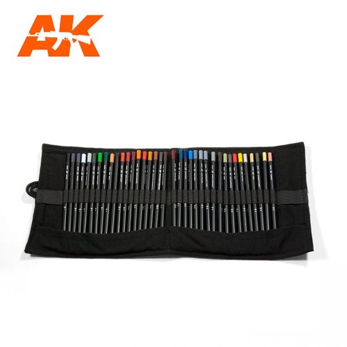 Go to product AK INTERACTIVE 10048 - Weathering Pencils - Full Range Cloth Case - zestaw 37 kredek do weatheringu