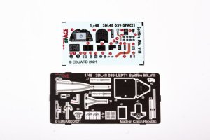 EDUARD 3DL48039 - 1:48 Spifire Mk.VIII - Space 3D Decals + PE