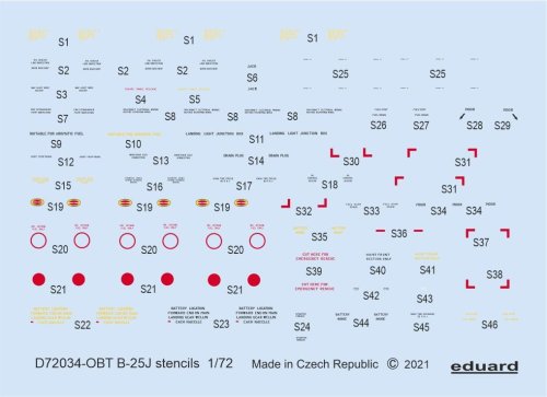 Go to product EDUARD D72034 - 1:72 B-25J stencils