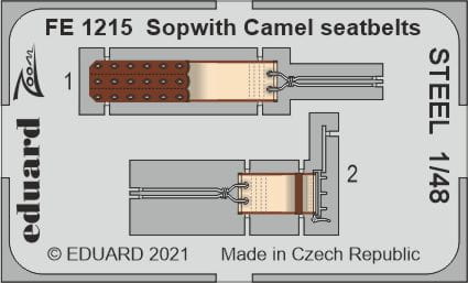 Go to product EDUARD FE1215 - 1:48 Sopwith Camel seatbelts - Steel
