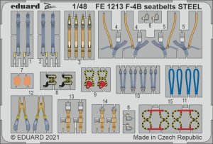 EDUARD FE1213 - 1:48 F-4B seatbelts - Steel