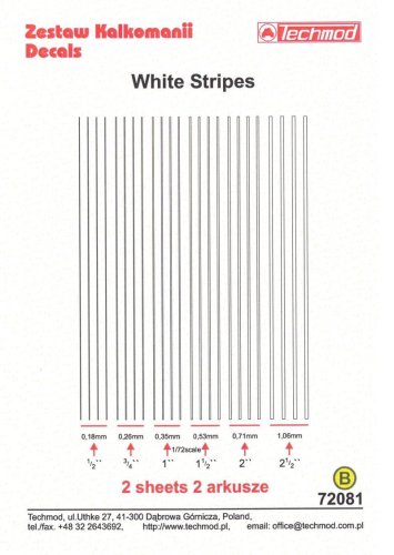 Go to product TECHMOD 72081 - 1:72 White Stripes