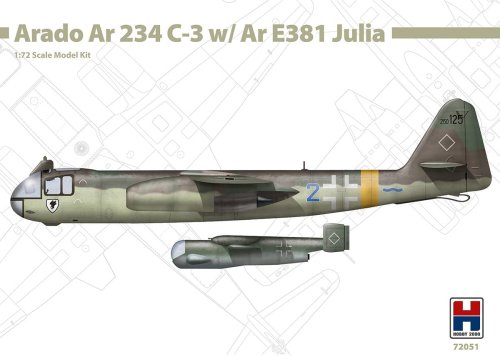 Go to product HOBBY 2000 72051 - 1:72 Arado Ar 234 C-3 w/ Ar E381 Julia