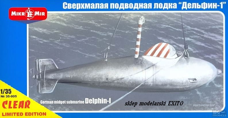 Go to product MIKROMIR 35005 - 1:35 German midget submarine Delphin-I (clear version) - limited edition