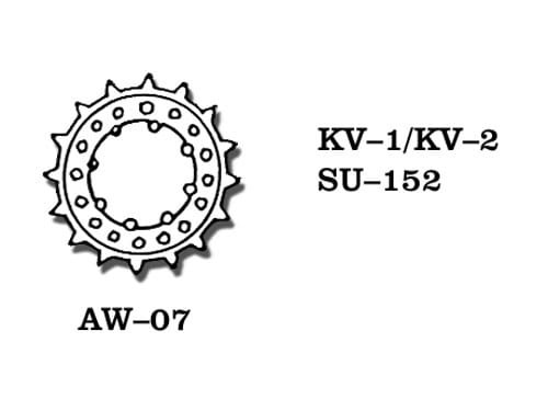 Go to product Friulmodel AW-07 - 1:35 KV-1 / KV-2 / SU-152 metal sprocket wheels
