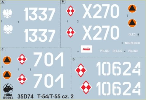 Go to product TORO MODEL 35D74 - 1:35 T-54/T-55 w Wojsku Polskim cz.2