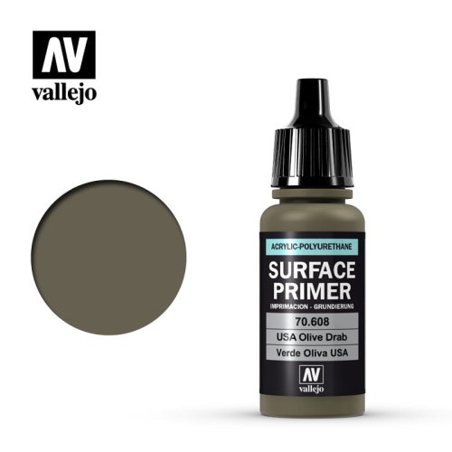 Go to product VALLEJO 70608 - Surface Primer - USA Olive Drab (FS34087) 17 ml