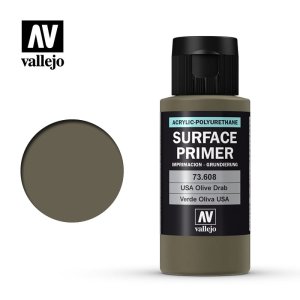 VALLEJO 73608 - Surface Primer - U.S. Olive Drab 60 ml