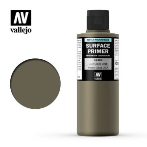 VALLEJO 74608 - Surface Primer - U.S. Olive Drab 200 ml.