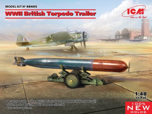 Go to product ICM 48405 - 1:48 WWII British Torpedo Trailer