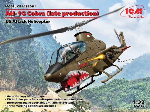 Go to product ICM 32061 - 1:32 AH-1G Cobra late production US Attack Helicopter