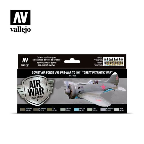 Go to product VALLEJO Model Air Set 71196 - Soviet Air Force VVS Pre-War to 1941