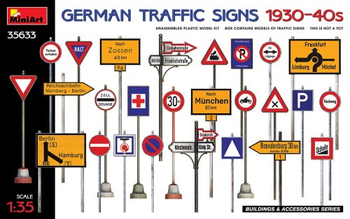 Go to product MINIART 35633 - 1:35 German Traffic Signs 1930-40s