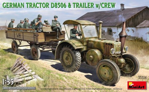 Go to product MINIART 35314 - 1:35 German Tractor D8506 & Trailer w/ crew