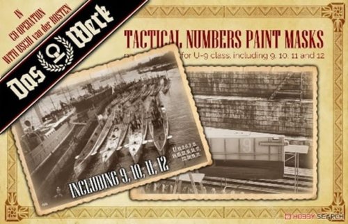 Go to product DAS WERK DWA023 - Tactical Numbers Paint Masks for U-9 Class WWI German U-Boat