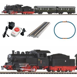 PIKO 97933 H0 Electrical railway set with steam locomotive PKP and passenger cars