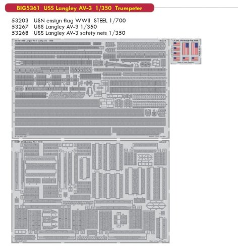 Go to product EDUARD BIG5361 - 1:350 USS Langley AV-3