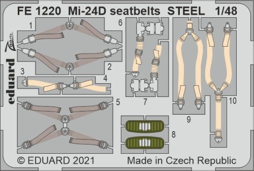 Go to product EDUARD FE1220 - 1:48 Mi-24D seatbelts - Steel