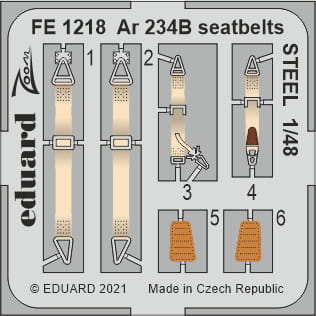 Go to product EDUARD FE1218 - 1:48 Ar 234B seatbelts - Steel