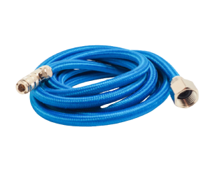 HARDER & STEENBECK 125893 - Airbrush braided air hose with 1/4 inch thread and pressure control, 2 m long