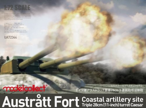 Go to product MODELCOLLECT UA72344 - 1:72 Austratt fort coastal artillery site triple 28cm turret Caesar