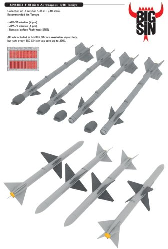 Go to product EDUARD SIN64876 - 1:48 F-4B Air to Air weapons