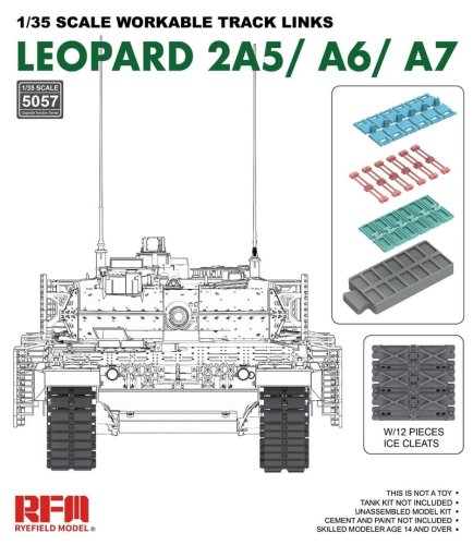 Go to product RYE FIELD MODEL 5057 - 1:35 Leopard 2A5/A6/A7 Workable Track Links