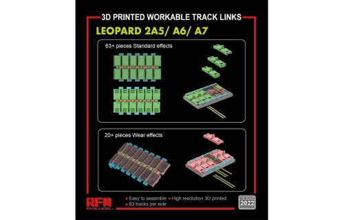 Go to product RYE FIELD MODEL 2022 - 1:35 3D Printed Workable Track Links for Leopard 2A5/A6/A7