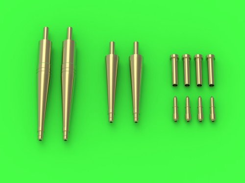 Go to product MASTER AM-48-166 - 1:48 Spitfire Mk.Vc Barrels for British Hispano 20mm with fairings and Browning .303 gun barrels